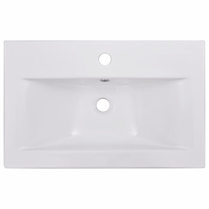 Lavabo encastré 61 x 39,5 x 18,5 cm Céramique Blanc - Photo n°4