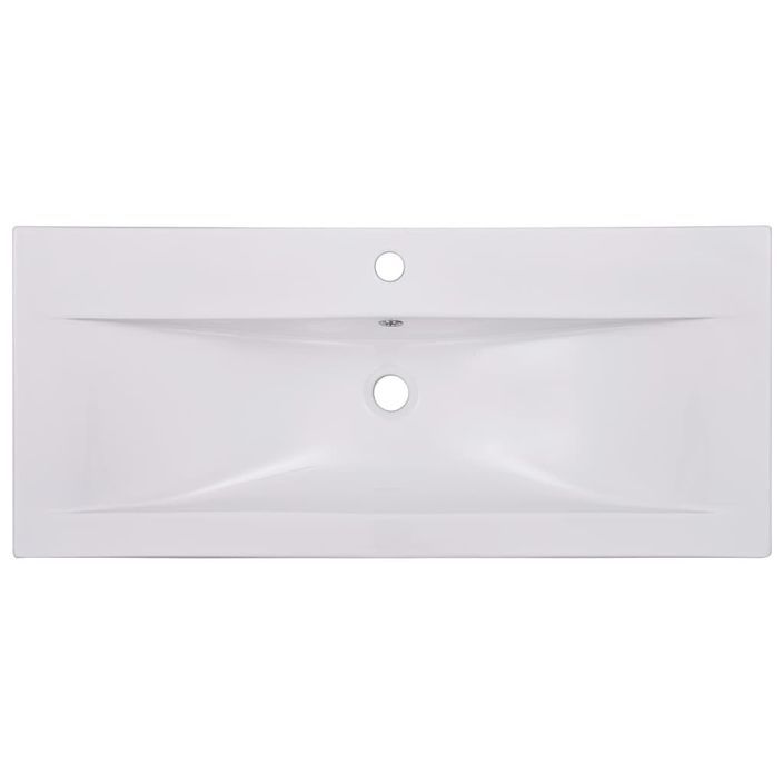 Lavabo encastré 91 x 39,5 x 18,5 cm Céramique Blanc - Photo n°4