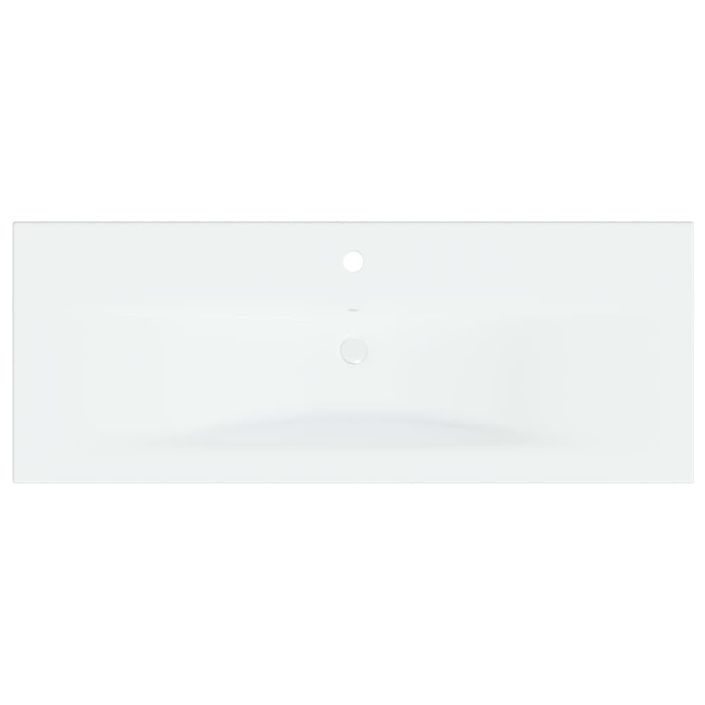 Lavabo encastré avec robinet 101x39x18 cm Céramique Blanc - Photo n°8