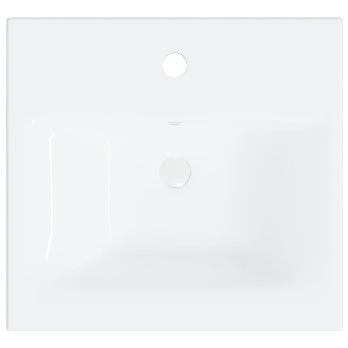 Lavabo encastré avec robinet 42x39x18 cm Céramique Blanc - Photo n°8