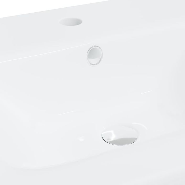 Lavabo encastré avec robinet 42x39x18 cm Céramique Blanc - Photo n°9