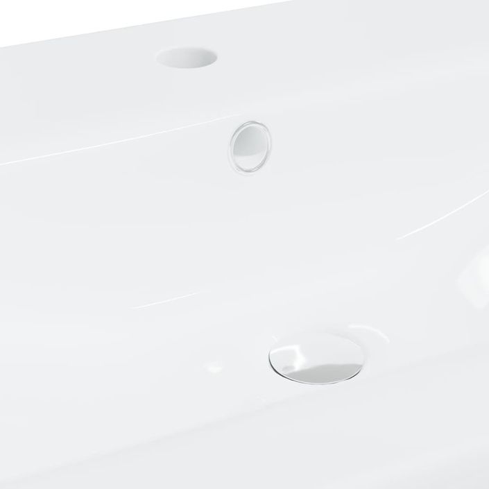 Lavabo encastré avec robinet 61x39x18 cm Céramique Blanc - Photo n°9