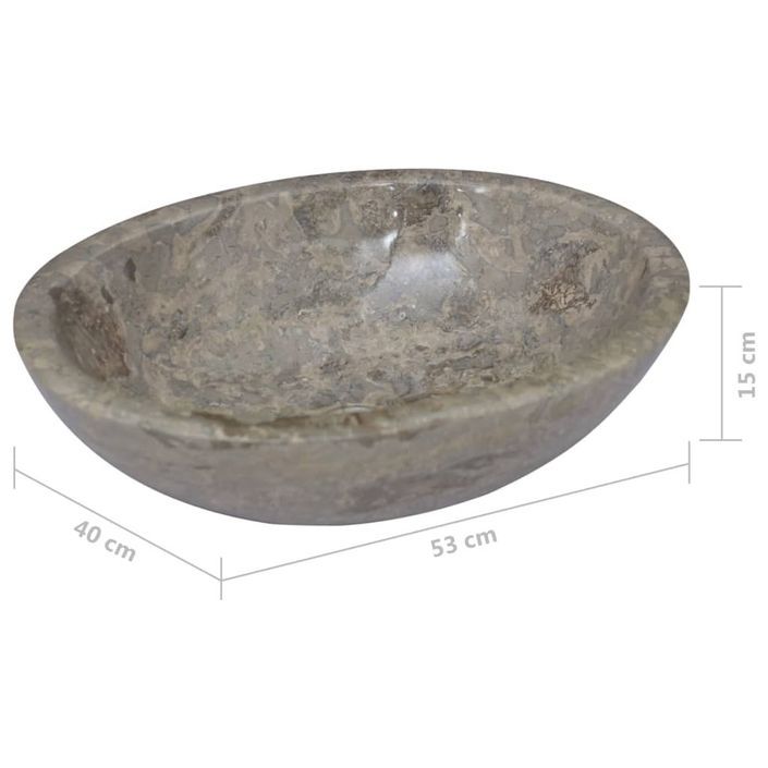 Lavabo Gris 53x40x15 cm Marbre - Photo n°7