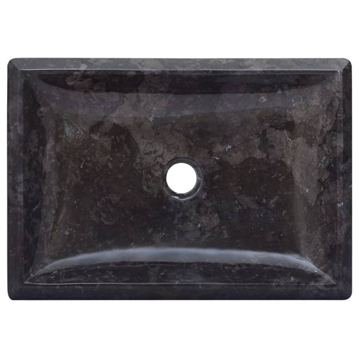 Lavabo Noir 50x35x10 cm Marbre - Photo n°5