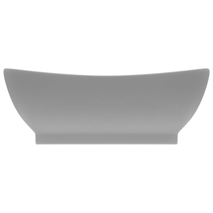 Lavabo ovale à trop-plein Gris clair mat 58,5x39 cm Céramique - Photo n°3