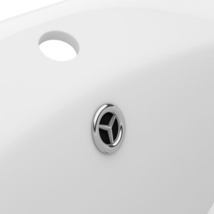 Lavabo ovale de luxe à trop-plein Blanc mat 58,5x39cm Céramique - Photo n°6