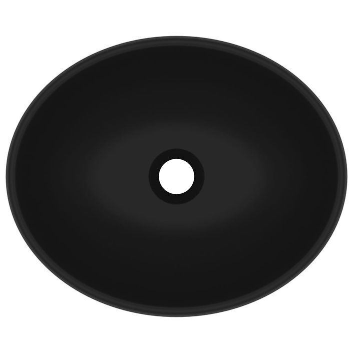 Lavabo ovale de luxe Noir mat 40x33 cm Céramique - Photo n°4