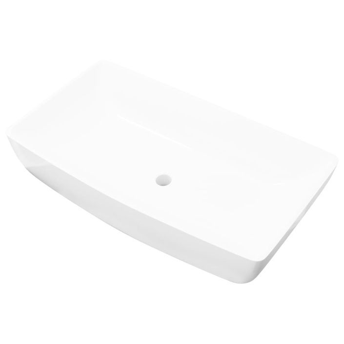 Lavabo rectangulaire Céramique Blanc 71 x 39 cm - Photo n°2