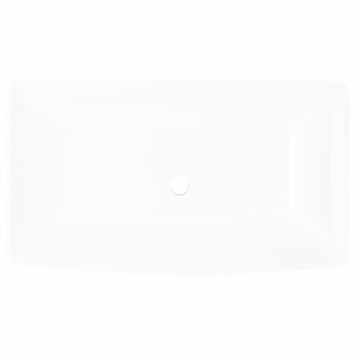 Lavabo rectangulaire Céramique Blanc 71 x 39 cm - Photo n°3