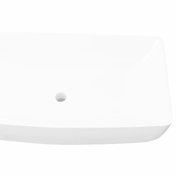 Lavabo rectangulaire Céramique Blanc 71 x 39 cm - Photo n°4