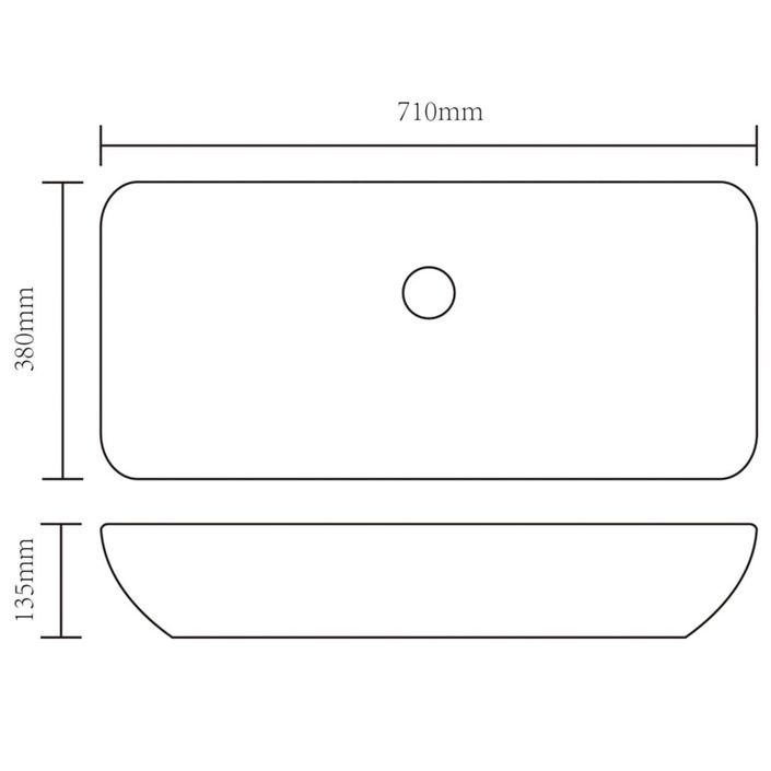 Lavabo rectangulaire Céramique Blanc 71 x 39 cm - Photo n°6