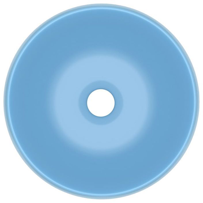 Lavabo rond de luxe Bleu clair mat 40x15 cm Céramique - Photo n°3