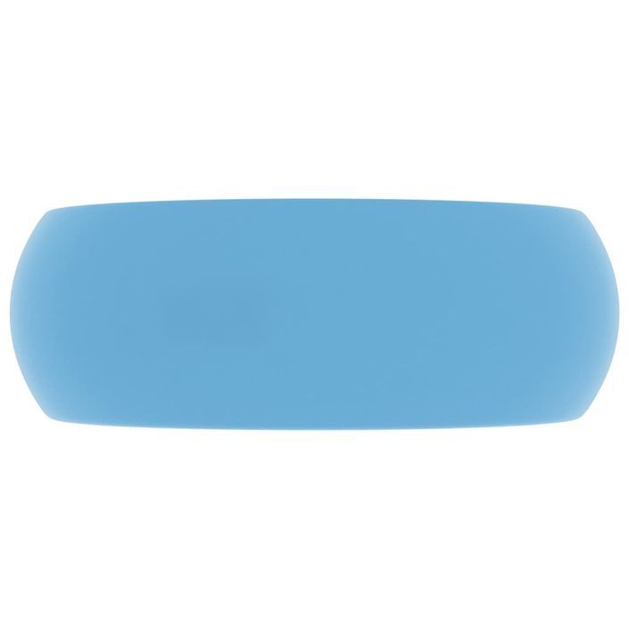 Lavabo rond de luxe Bleu clair mat 40x15 cm Céramique - Photo n°4