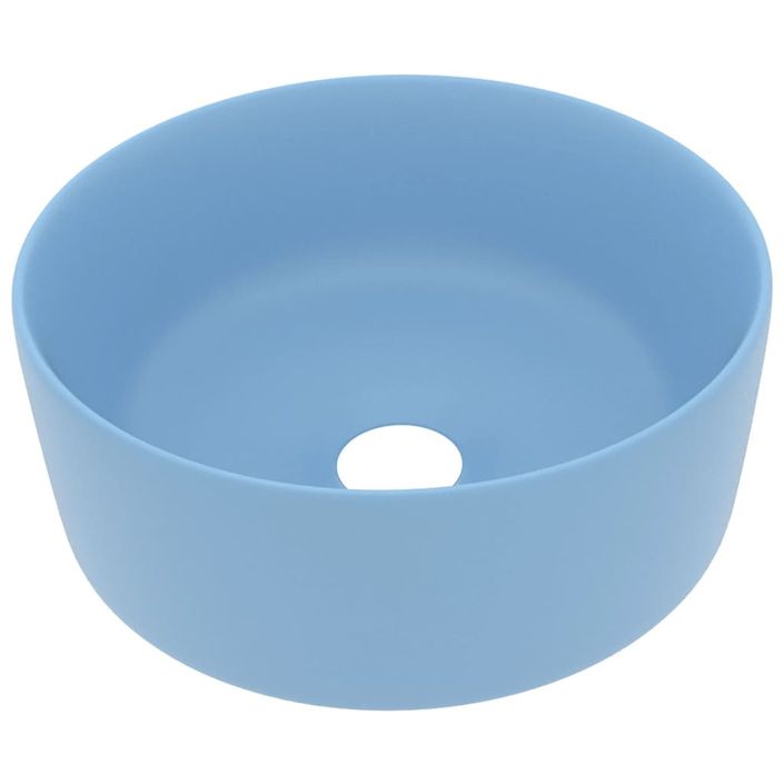 Lavabo rond de luxe Bleu clair mat 40x15 cm Céramique 2 - Photo n°1