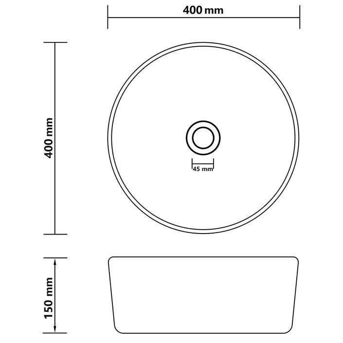 Lavabo rond de luxe Bleu foncé mat 40x15 cm Céramique 2 - Photo n°6