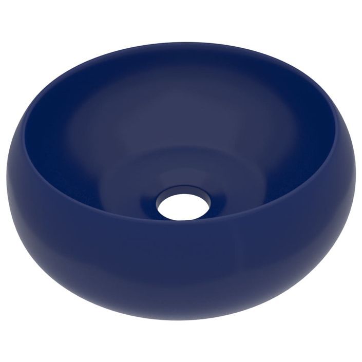 Lavabo rond de luxe Bleu foncé mat 40x15 cm Céramique - Photo n°1