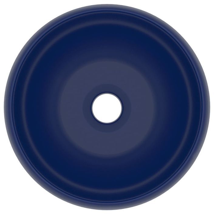 Lavabo rond de luxe Bleu foncé mat 40x15 cm Céramique - Photo n°3