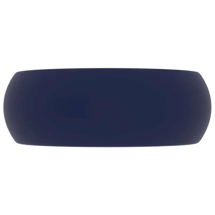 Lavabo rond de luxe Bleu foncé mat 40x15 cm Céramique - Photo n°4