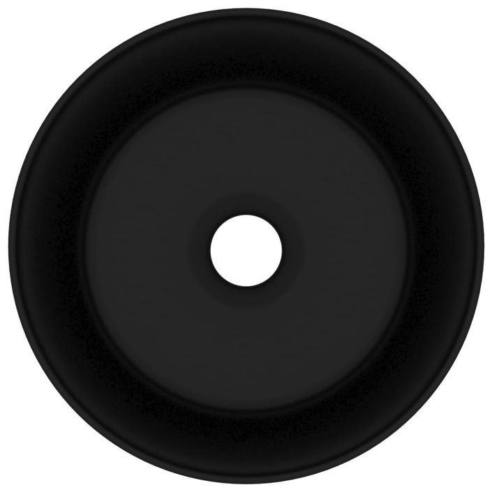 Lavabo rond de luxe Noir mat 40x15 cm Céramique - Photo n°3