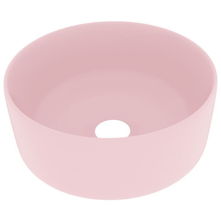 Lavabo rond de luxe Rose mat 40x15 cm Céramique 2 - Photo n°1