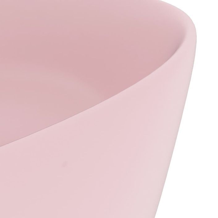 Lavabo rond de luxe Rose mat 40x15 cm Céramique 2 - Photo n°5