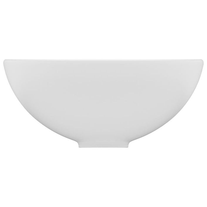 Lavabo rond de salle de bain Blanc mat 32,5x14 cm Céramique - Photo n°4