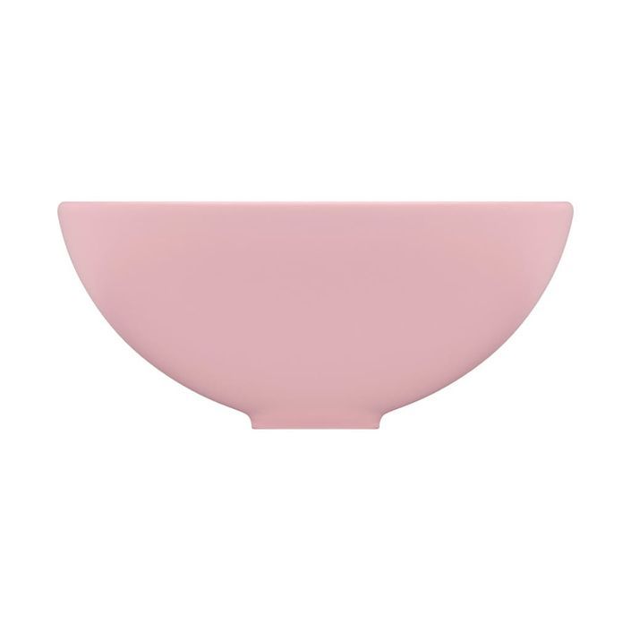 Lavabo rond de salle de bain Rose mat 32,5x14 cm Céramique - Photo n°4