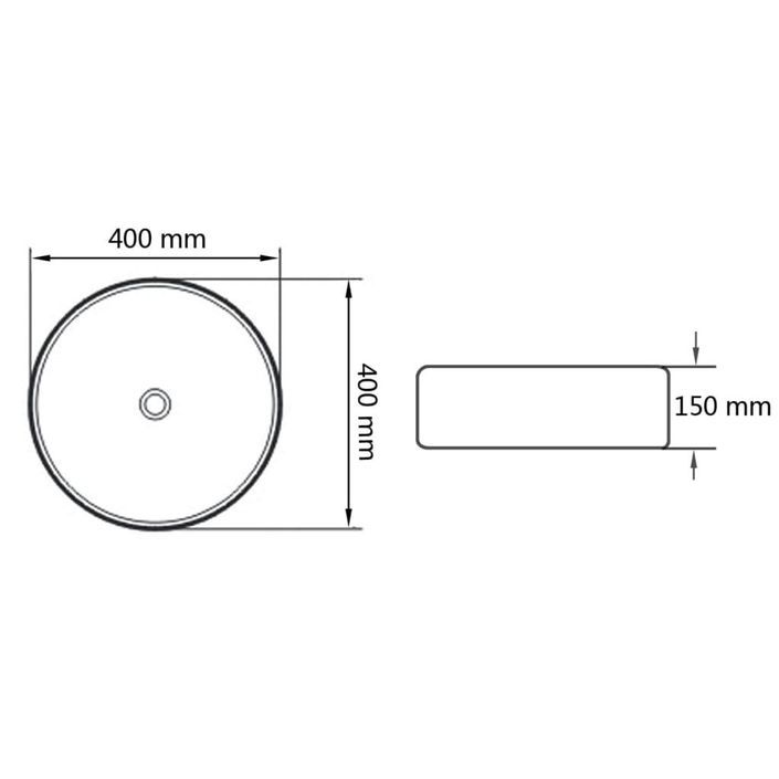 Lavabo ronde Céramique Blanc 40 x 15 cm 2 - Photo n°6