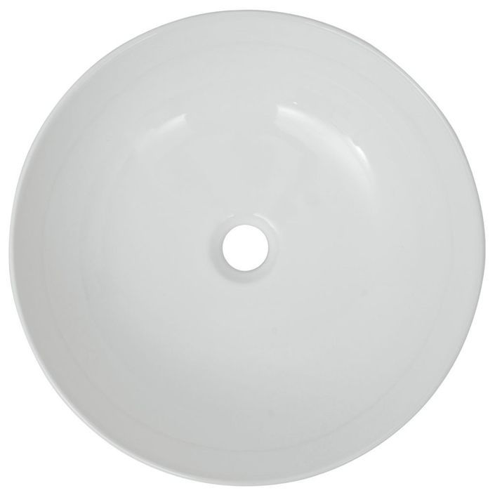 Lavabo ronde Céramique Blanc 41,5 x 13,5 cm - Photo n°3