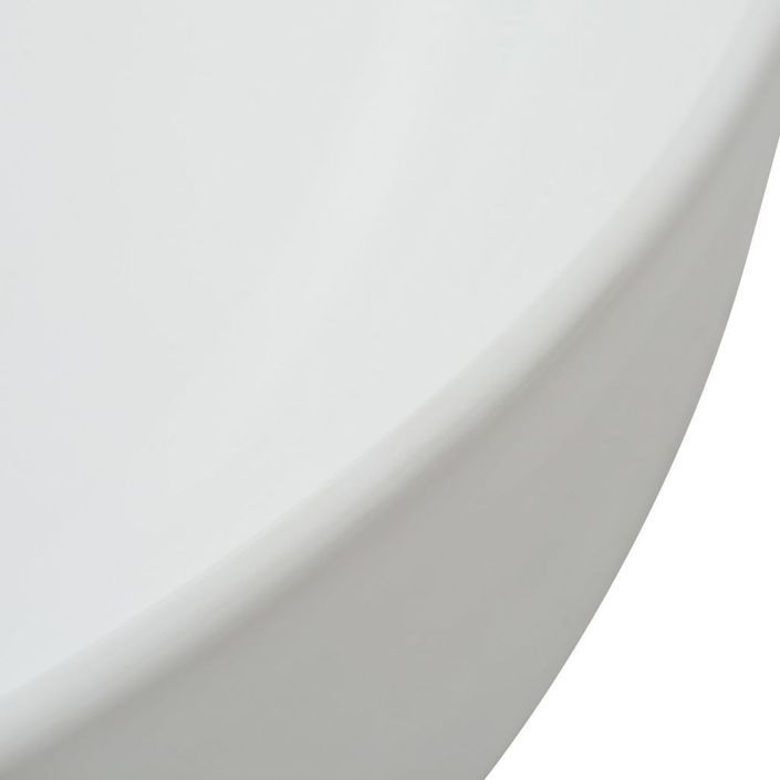 Lavabo ronde Céramique Blanc 41,5 x 13,5 cm - Photo n°4