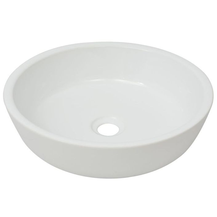 Lavabo ronde Céramique Blanc 42 x 12 cm - Photo n°2