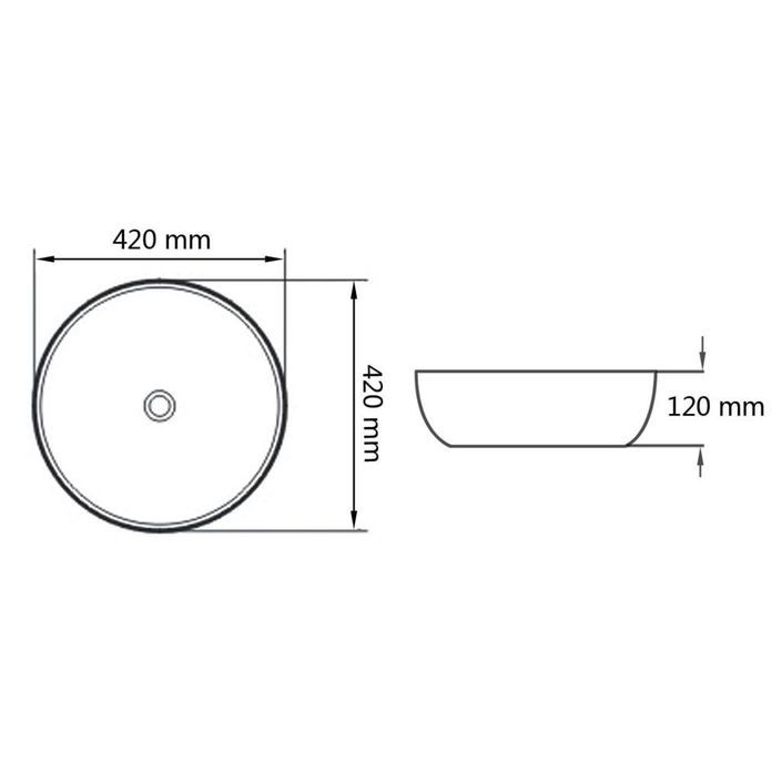 Lavabo ronde Céramique Blanc 42 x 12 cm - Photo n°5