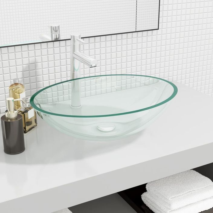 Lavabo Verre 50x37x14 cm Transparent - Photo n°1