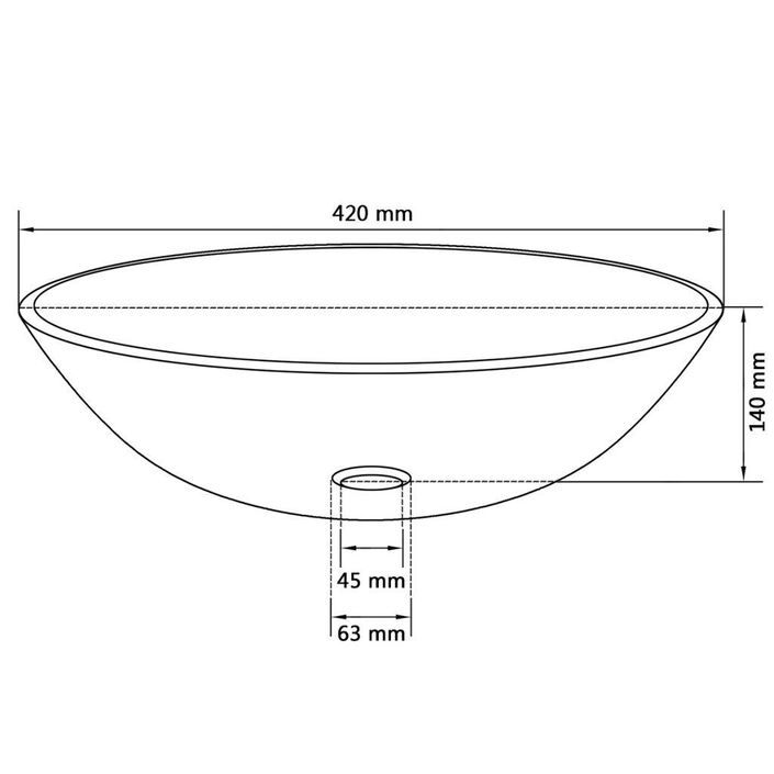 Lavabo Verre trempé 42 cm Doré - Photo n°4