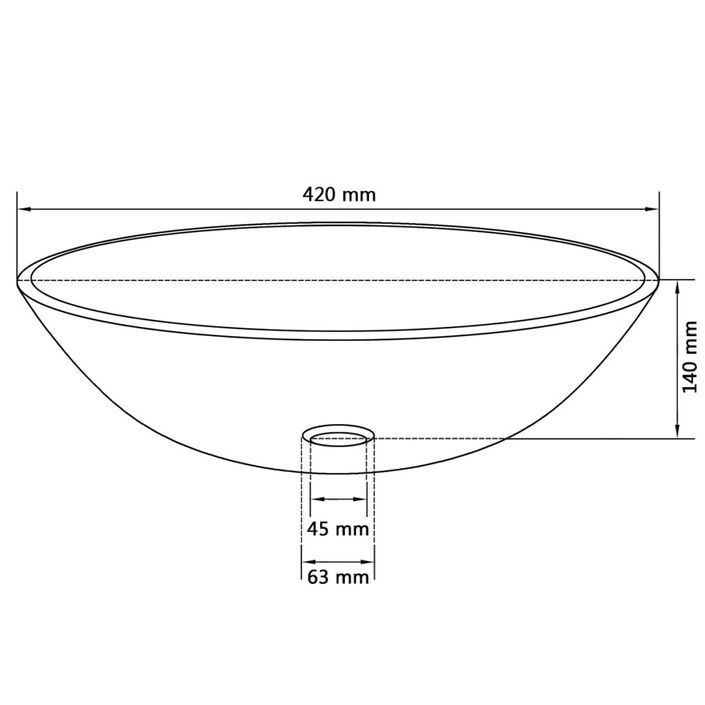 Lavabo Verre trempé 42 cm Givré - Photo n°4