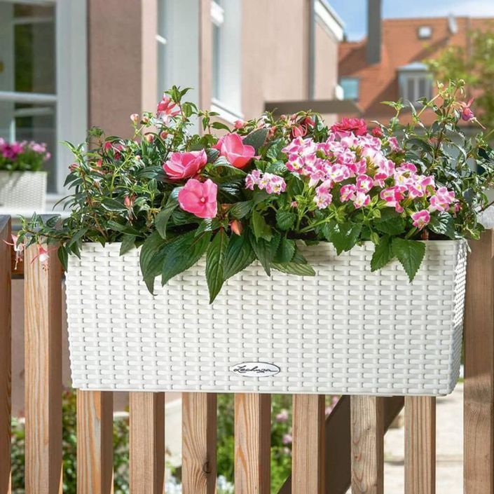 LECHUZA Jardinière BALCONERA Cottage 50 ALL-IN-ONE Blanc - Photo n°6