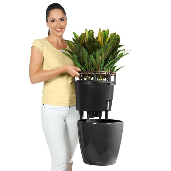 LECHUZA Jardinière CLASSICO LS 35 ALL-IN-ONE charbon métallisé 16063 - Photo n°8