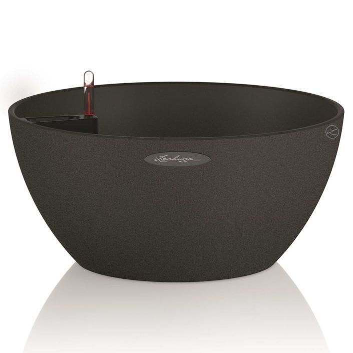 LECHUZA Jardinière CUBETO Stone 30 ALL-IN-ONE noir graphite 13832 - Photo n°1