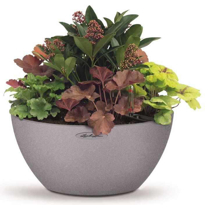 LECHUZA Jardinière CUBETO Stone 40 ALL-IN-ONE gris pierre 13840 - Photo n°6