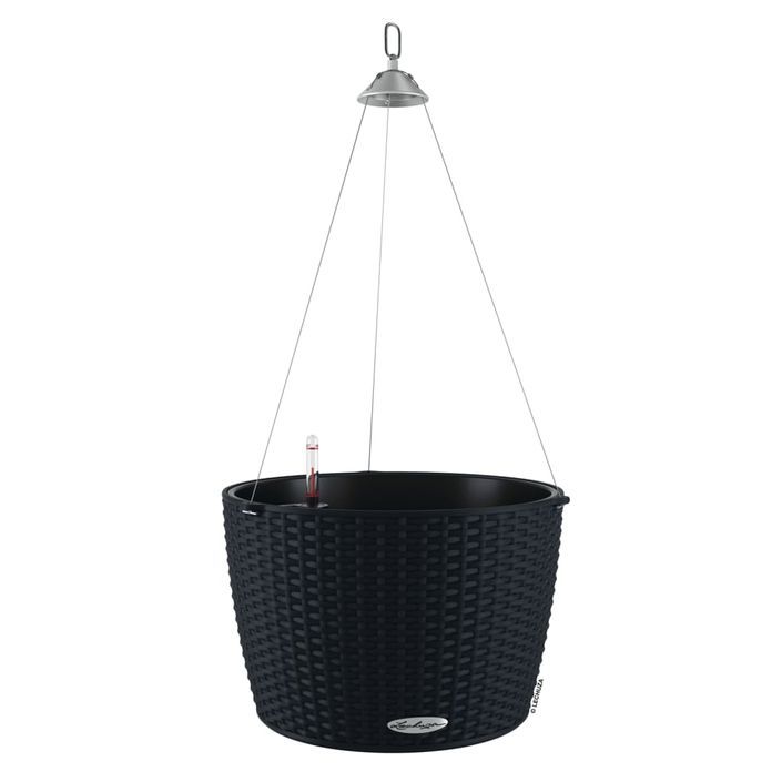 LECHUZA Jardinière suspendue NIDO Cottage 35 ALL-IN-ONE Noir graphite - Photo n°1