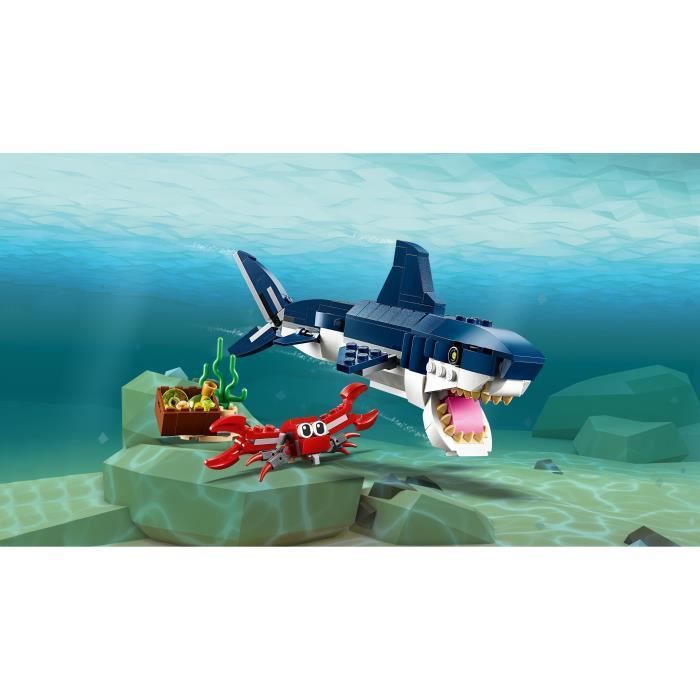 LEGO Creator 3-en-1 31088 Les Créatures Sous-Marines, Figurines Animaux Marins, Requin, Crabe - Photo n°4