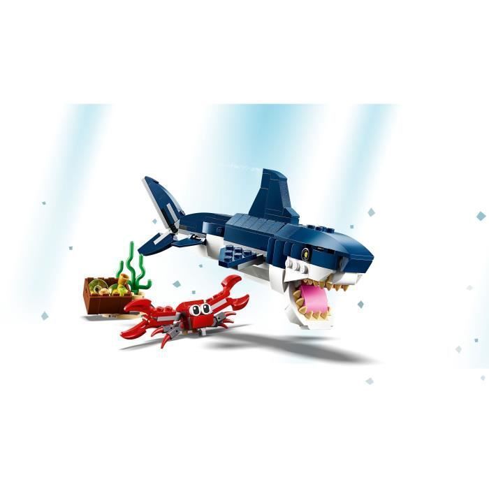 LEGO Creator 3-en-1 31088 Les Créatures Sous-Marines, Figurines Animaux Marins, Requin, Crabe - Photo n°5