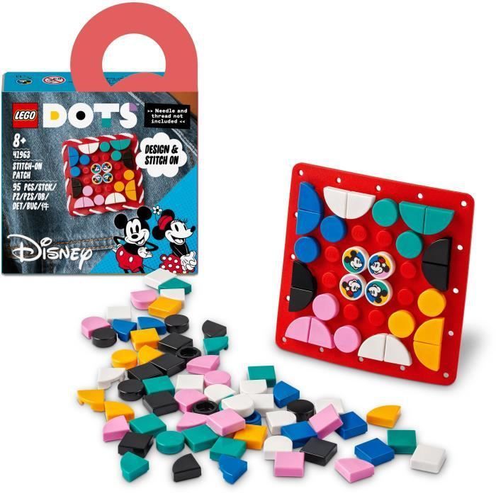 LEGO DOTS 41963 Plaque a Coudre Mickey Mouse et Minnie Mouse, Fabrication de Bijoux Enfants - Photo n°1