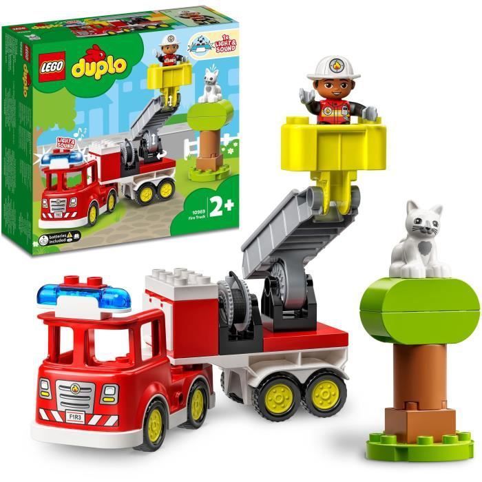 LEGO DUPLO Town 10969 Le Camion de Pompiers, Jouet Enfants 2 Ans, avec Lumieres et Sirene - Photo n°1