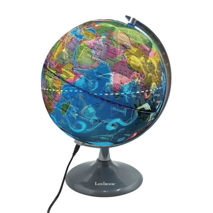 LEXIBOOK - Globe jour & nuit Lumineux  Globe terrestre le jour et s'illumine avec la carte des constellations (Français) - Photo n°2
