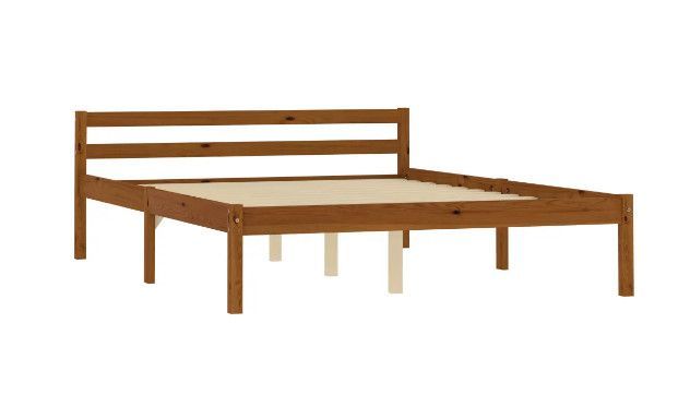 Lit adulte pin massif foncé Dorma 120x200 cm - Photo n°2