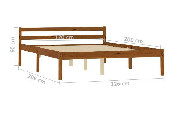 Lit adulte pin massif foncé Dorma 120x200 cm - Photo n°7