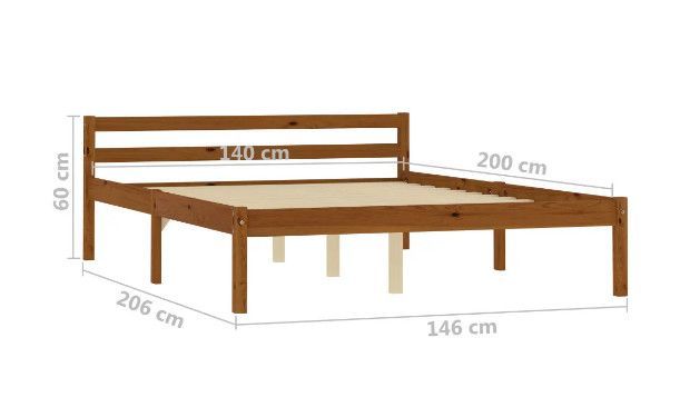 Lit adulte pin massif foncé Dorma 140x200 cm - Photo n°7