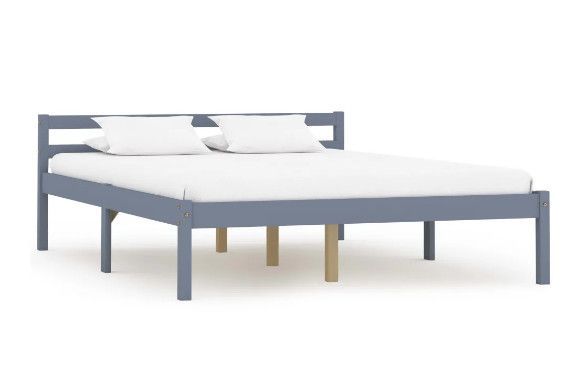 Lit adulte pin massif gris Dorma 140x200 cm - Photo n°1