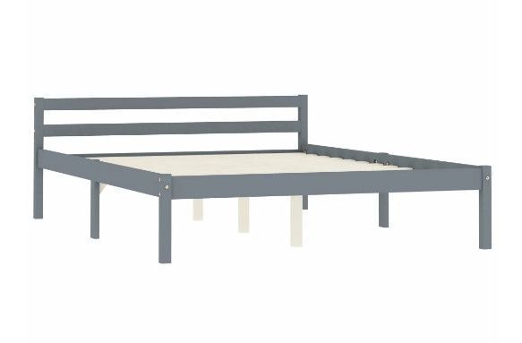 Lit adulte pin massif gris Dorma 140x200 cm - Photo n°2